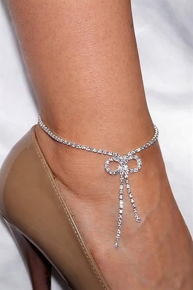 Gümüş Renk  Taş Detaylı Tasarım Halhal