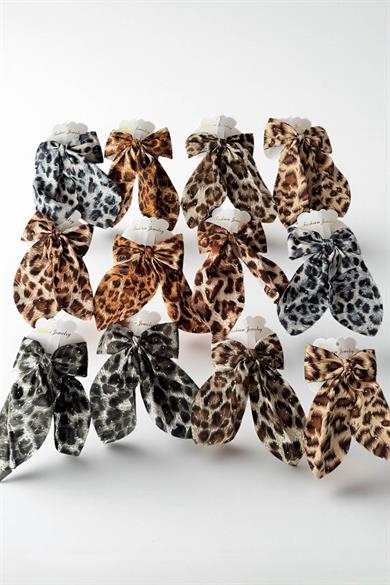 12li Leopar Desenli Kurdele Figürlü Otomat Toka Set