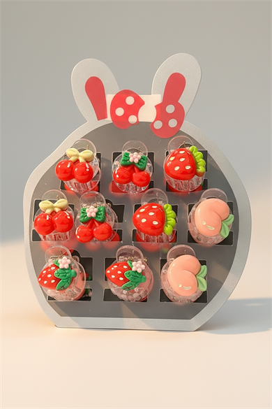 10lu Karışık Figürlü Mini Mandal Toka Set