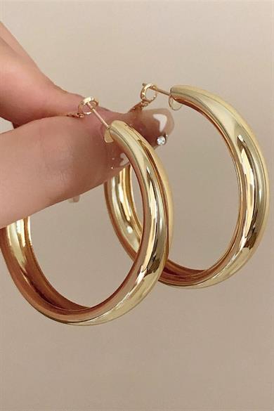 Altın Renk Halka Küpe (Çift)