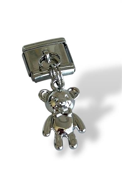Gümüş Renk Ayıcık Figürlü Çelik Nomination Charm (Tek)