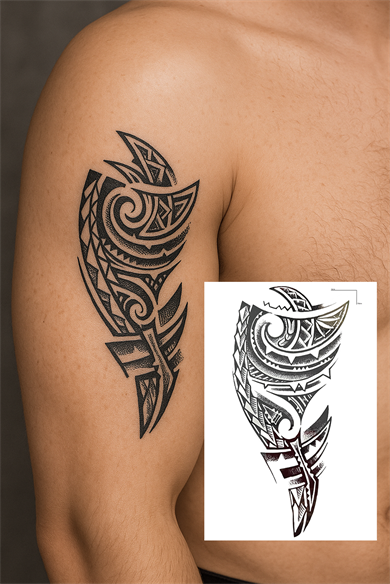 Geçici Tribal Figürlü Dövme Tattoo