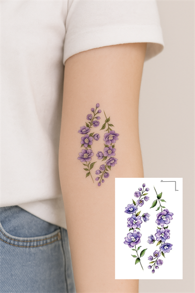 Geçici Çiçek Figürlü Mini Dövme Tattoo