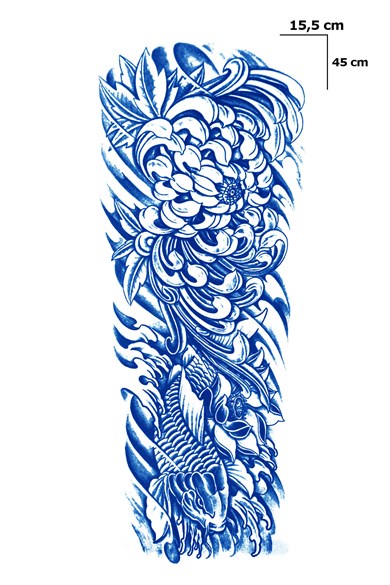 Balık Sonradan Kararan Yarı Kalıcı Geçici Kol Dövme Tattoo