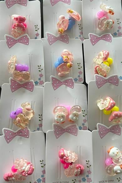 20li Karışık Renk Hayvan Figürlü Çocuk Toka Set