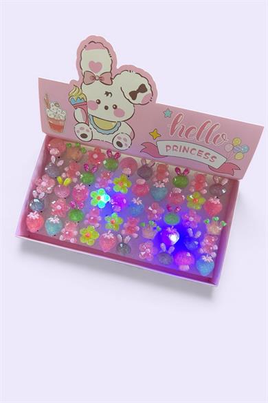 50 Adet Karışık Figürlü Işıklı Yüzük Set