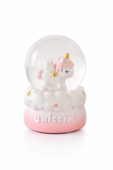 Pembe Renk Unıcorn Figürlü Işıklı Mini Küre