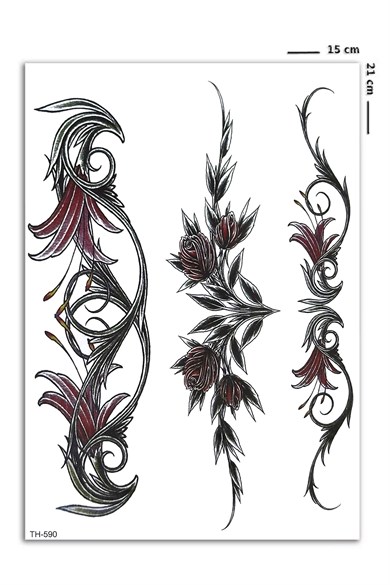 Çiçek Motifli Geçici Dövme Tattoo