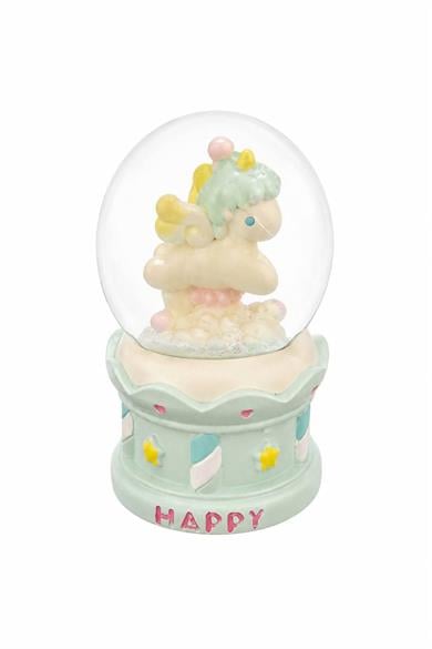 Yeşil Renk Unicorn Işıklı Küçük  Kar Küresi