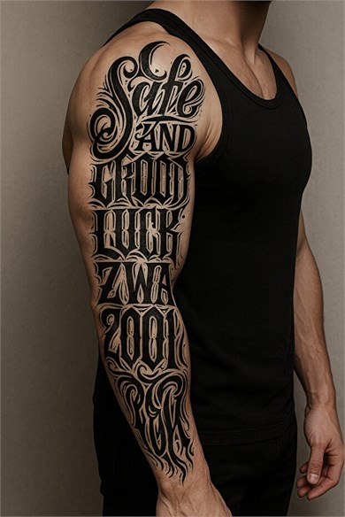 Yazı Detaylı Sonradan Kararan Yarı Kalıcı Geçici Kol Dövme Tattoo