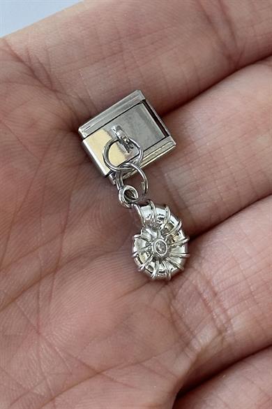 Gümüş Renk Deniz Kabuğu Figürlü Çelik Nomination Charm (Tek)