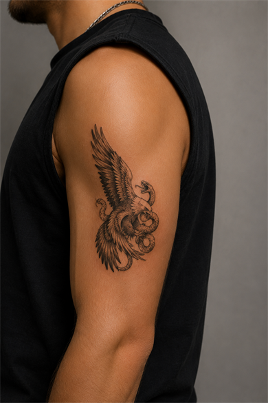 Kartal Ve Yılan Geçici Dövme Tattoo