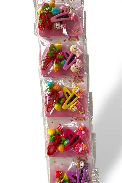 6lı Karışık Renk Karışık Figürlü Lastik Ve Yan Toka Set 