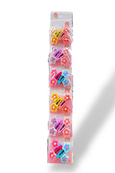 6lı Karışık Renk Papatya Figürlü Yan Toka Set 