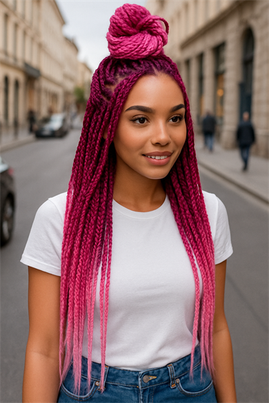 Karışık Renk Afrika Zenci Örgüsü Box Braid Sentetik Saç 60cm 100gr