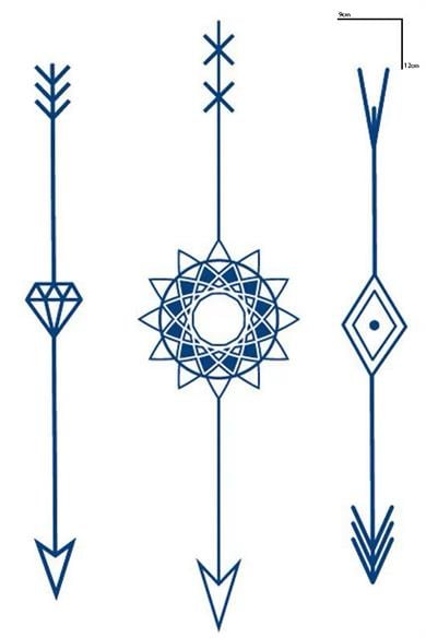 Ok Figürlü 12 Saat Sonra Kararan Geçici Mini Dövme Tattoo
