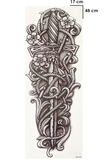 Kılıç Kol Dövme Geçici Tattoo