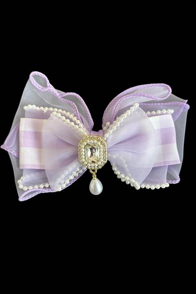 Mor Renk Taş Detaylı Kurdele Otomat Toka