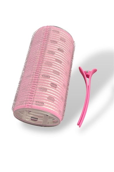 Pembe Renk Pens Ve Cırtlı/ Yapışkanlı Saç Bigudisi /Orta Boy