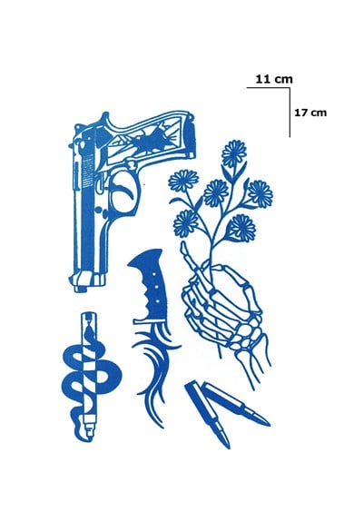 Çoklu Tabanca Sonradan Kararan Yarı Kalıcı Geçici Dövme Tattoo