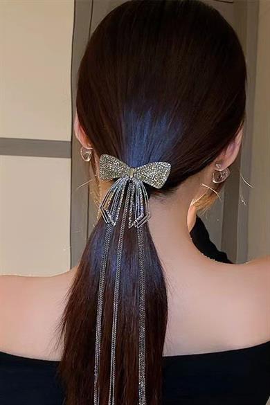 Siyah Renk Kurdele Figürlü Taşlı Otomat Toka