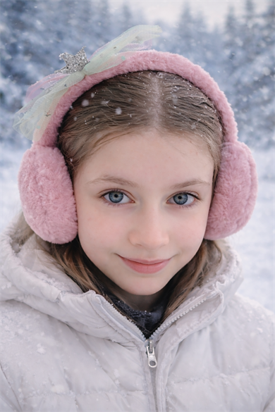 Koyu Pembe Renk Kurdele Figürlü Peluş Kulaklık