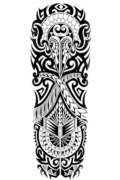 Geçici Tribal Figürlü Kol Dövmesi Tattoo
