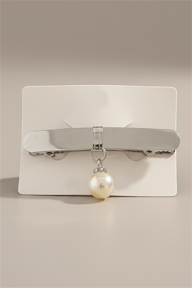 Gümüş Renk İnci Detaylı Metal Otomat Toka