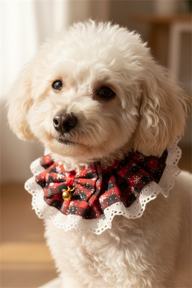 Kırmızı Renk Potikare Ayarlanabilir Desenli Zilli Kedi/ Köpek Tasması