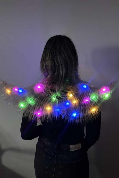 Pembe Renk Işıklı Melek Kanadı 