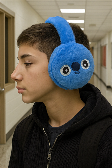 Mavi Renk Koala Figürlü Peluş Erkek Çocuk Kulaklık