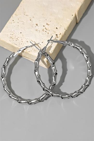 Gümüş Renk Halka Küpe (Çift)