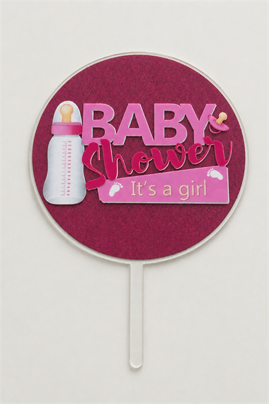 Pembe Renk Baby Shower Pasta Süsü