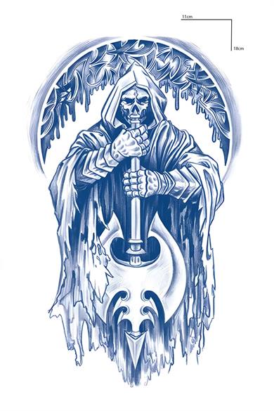 Kuru Kafa Figürlü 12 Saat Sonra Kararan Geçici Orta Dövme Tattoo