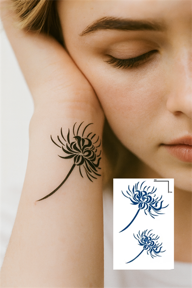 Çiçek Figürlü 12 Saat Sonra Kararan Geçici Dövme Tattoo