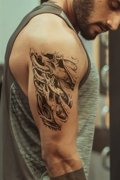 Makina Dövme Büyük Geçici Tattoo
