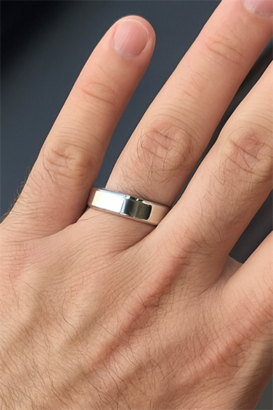 12li Gümüş Renk Çelik Erkek Yüzük Set