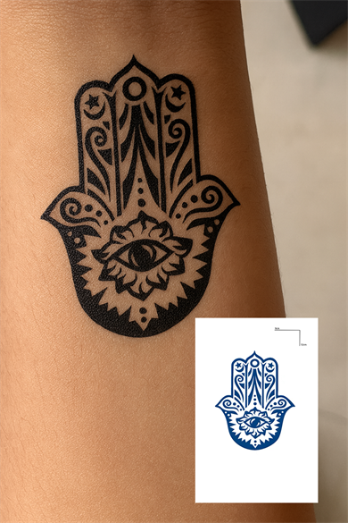 Fatma Ana Eli Figürlü 12 Saat Sonra Kararan Geçici Dövme Tattoo