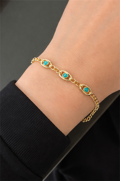 Altın Renk Taş Detaylı Bileklik