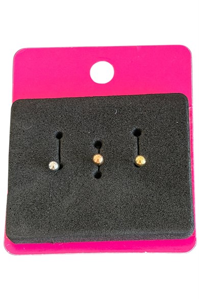 Karışık Renk 3lü Kaplan Figürlü Tragus Set