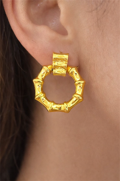 Altın Renk Çelik Küpe (Çift)