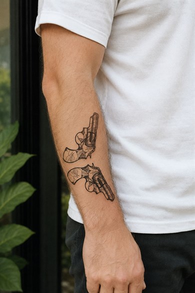 İkili Tabanca Mini Geçici Dövme tattoo