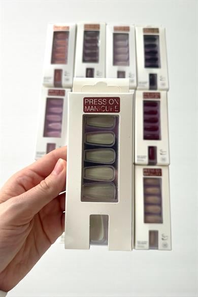 12li Karışık Renk Takma Tırnak Set