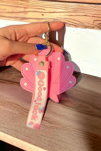 Pembe Renk Deniz Kabuğu Figürlü Cüzdan/ Anahtarlık