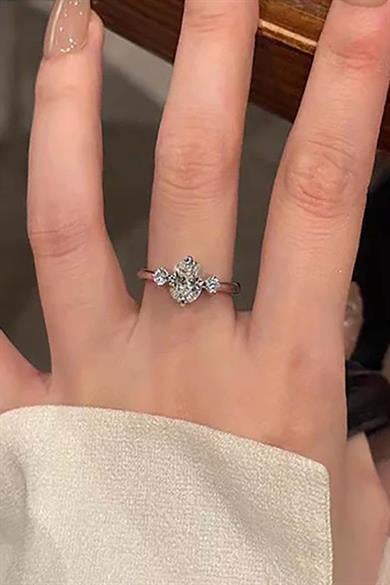 Gümüş Renk Tektaş Xuping Yüzük (6 Numara)