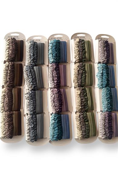 10lu Karışık Renk Simit Ve Lastik Toka Set