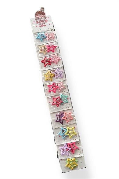 10lu Karışık Renk Yıldız Figürlü Yan Toka Set