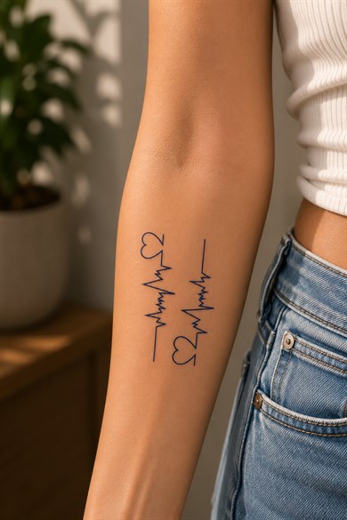 Kalp Ritim Mini Geçici Dövme Tattoo