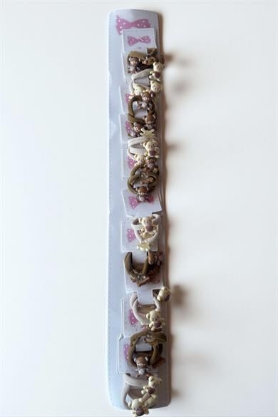 10lu Karışık Renk Ayıcık Figürlü Lastik Toka Set 