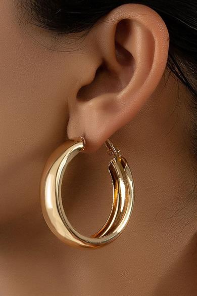 Altın Renk Halka Küpe (Çift)